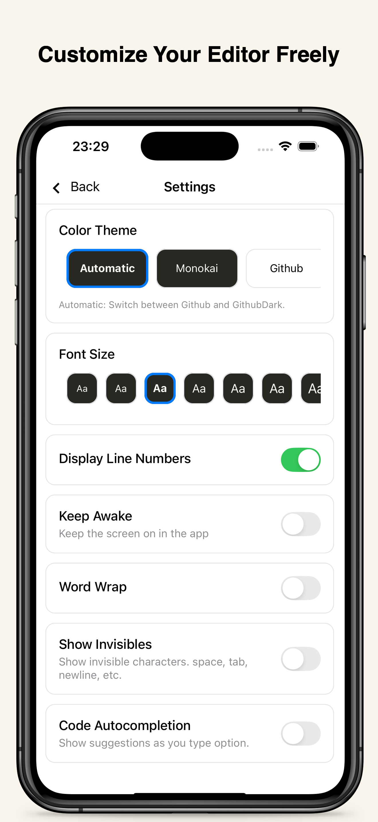 Editor Settings